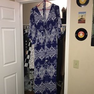 Blue and White Romper with Tail